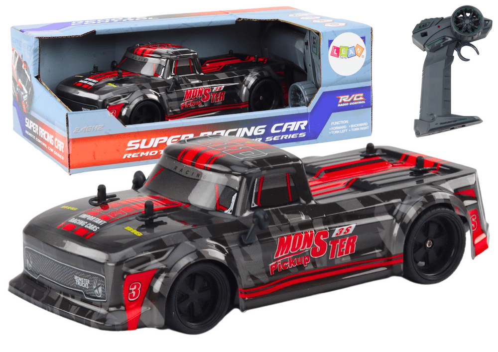 mamido Dálkově ovládané auto Pick-Up RC 1:18 gumové pneumatiky červené