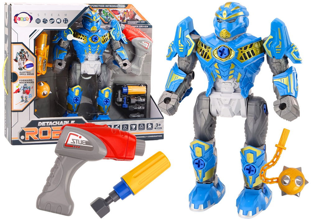 mamido Šroubovací robot s vrtákem a šroubovákem, světla a zvuky modrý