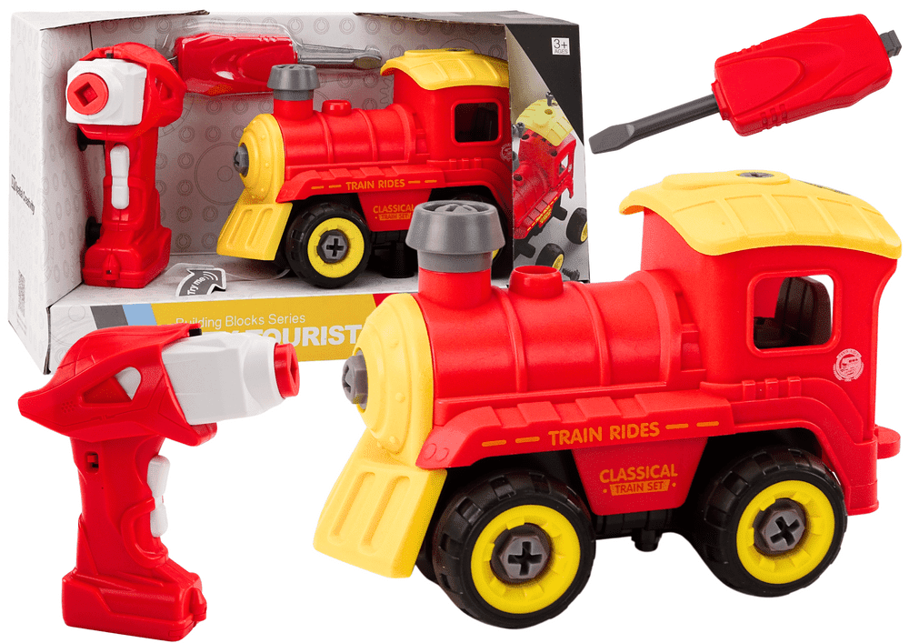 mamido RC šroubovací červená lokomotiva na dálkové ovládání