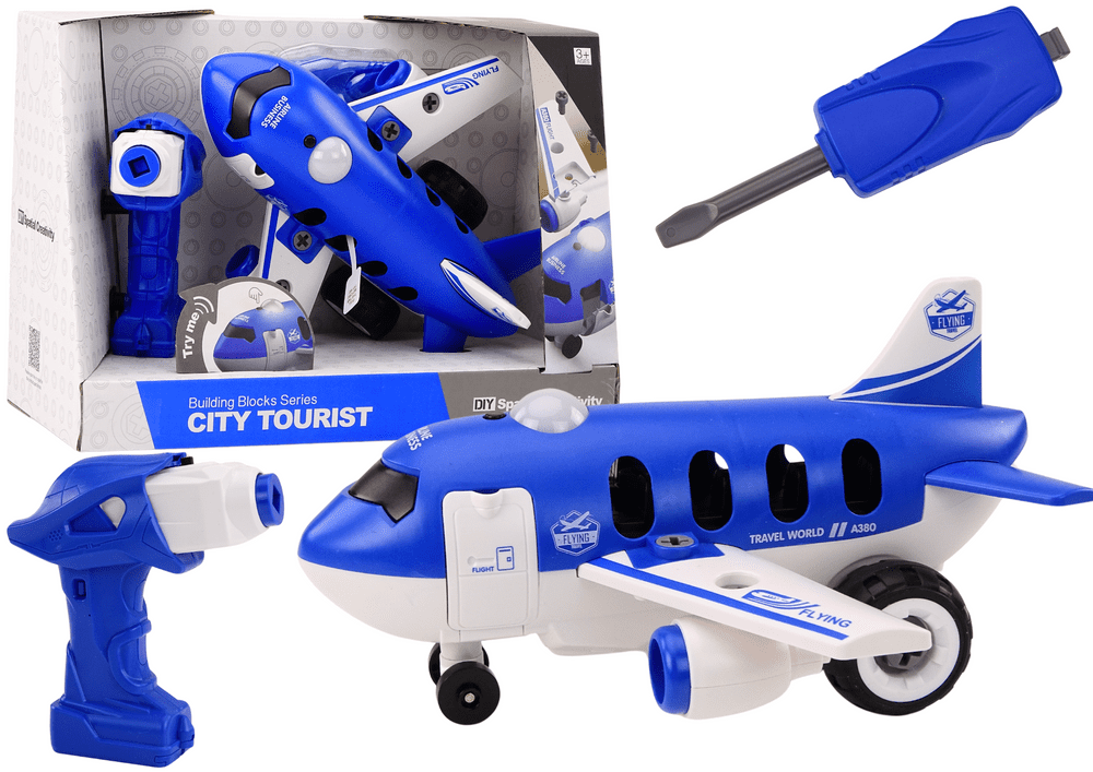 mamido Šroubovací letadlo se světly a zvuky DIY modré