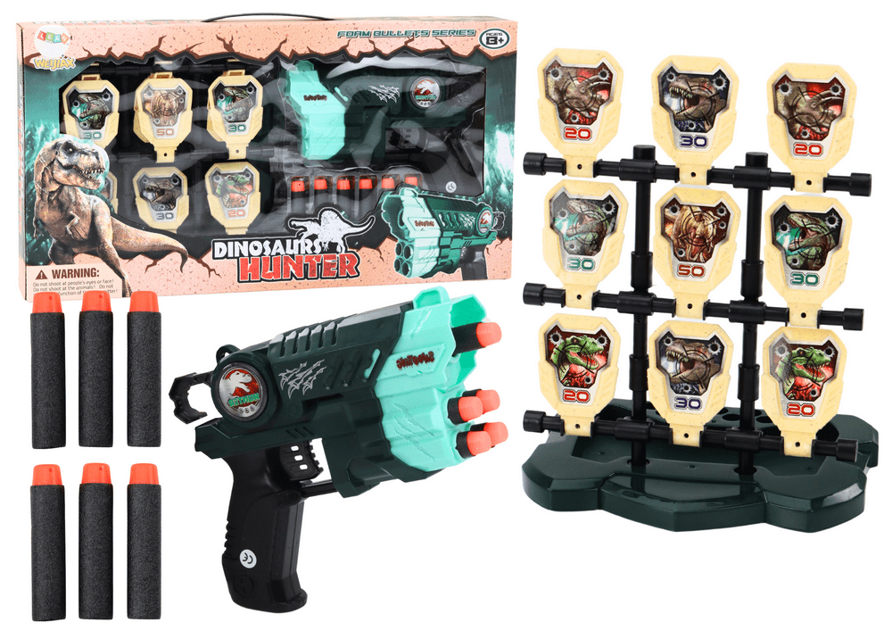 mamido Sada pistole s terčem a pěnovými šipkami Dinosauři zelená