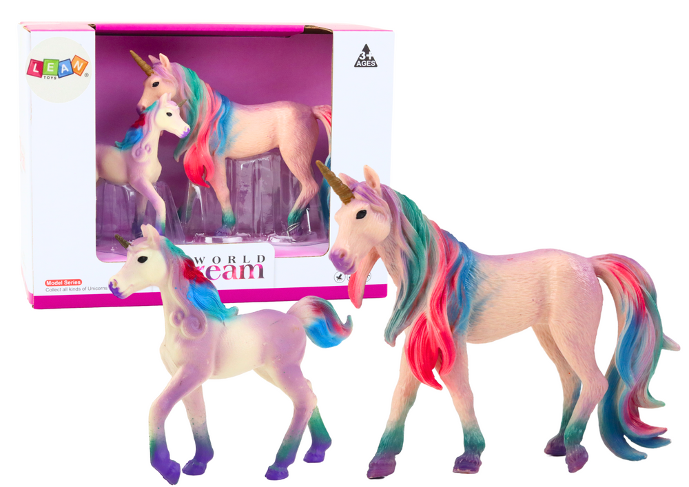 mamido Sběratelské figurky Jednorožec s mládětem fialový 2 ks