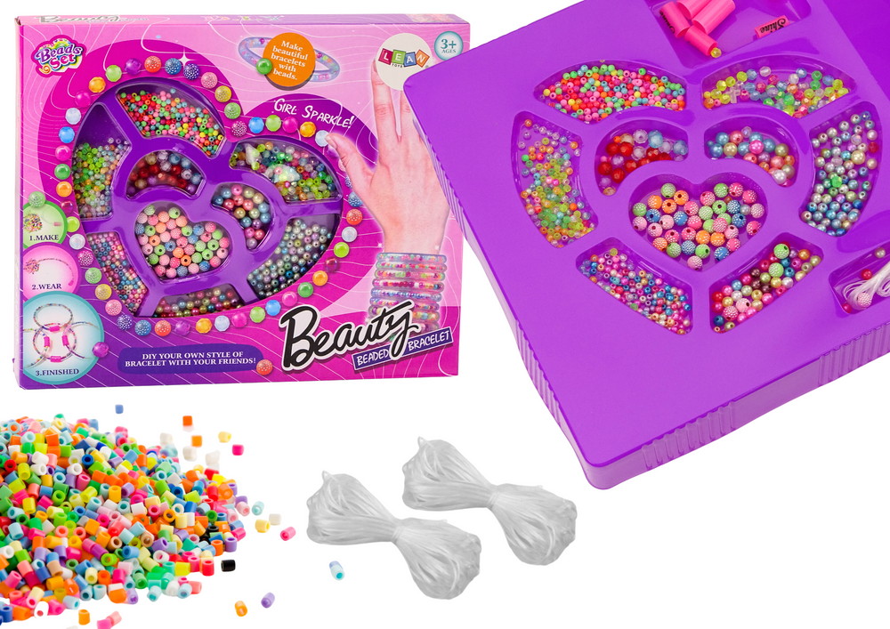 mamido Barevné korálky na výrobu náramků DIY kreativní sada