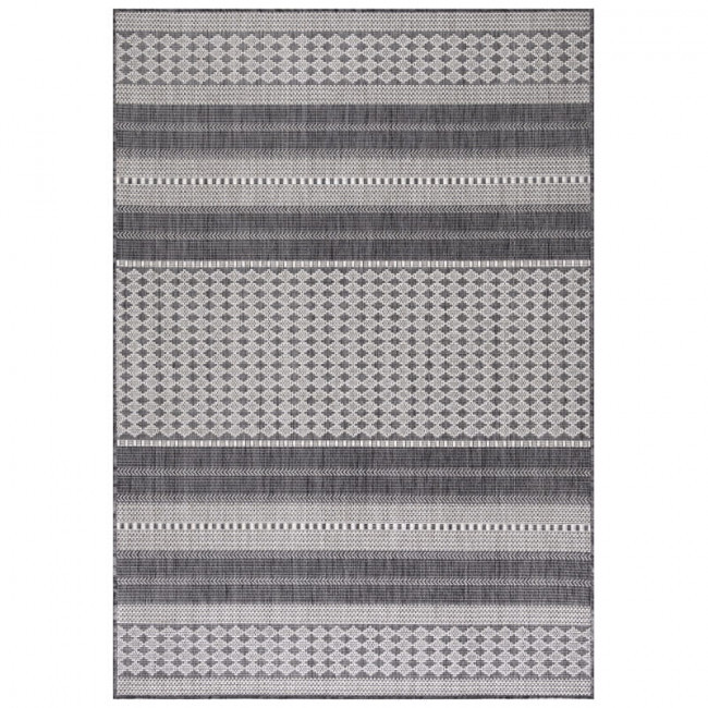Šňůrkový koberec Sunny pruhy, béžový / šedý