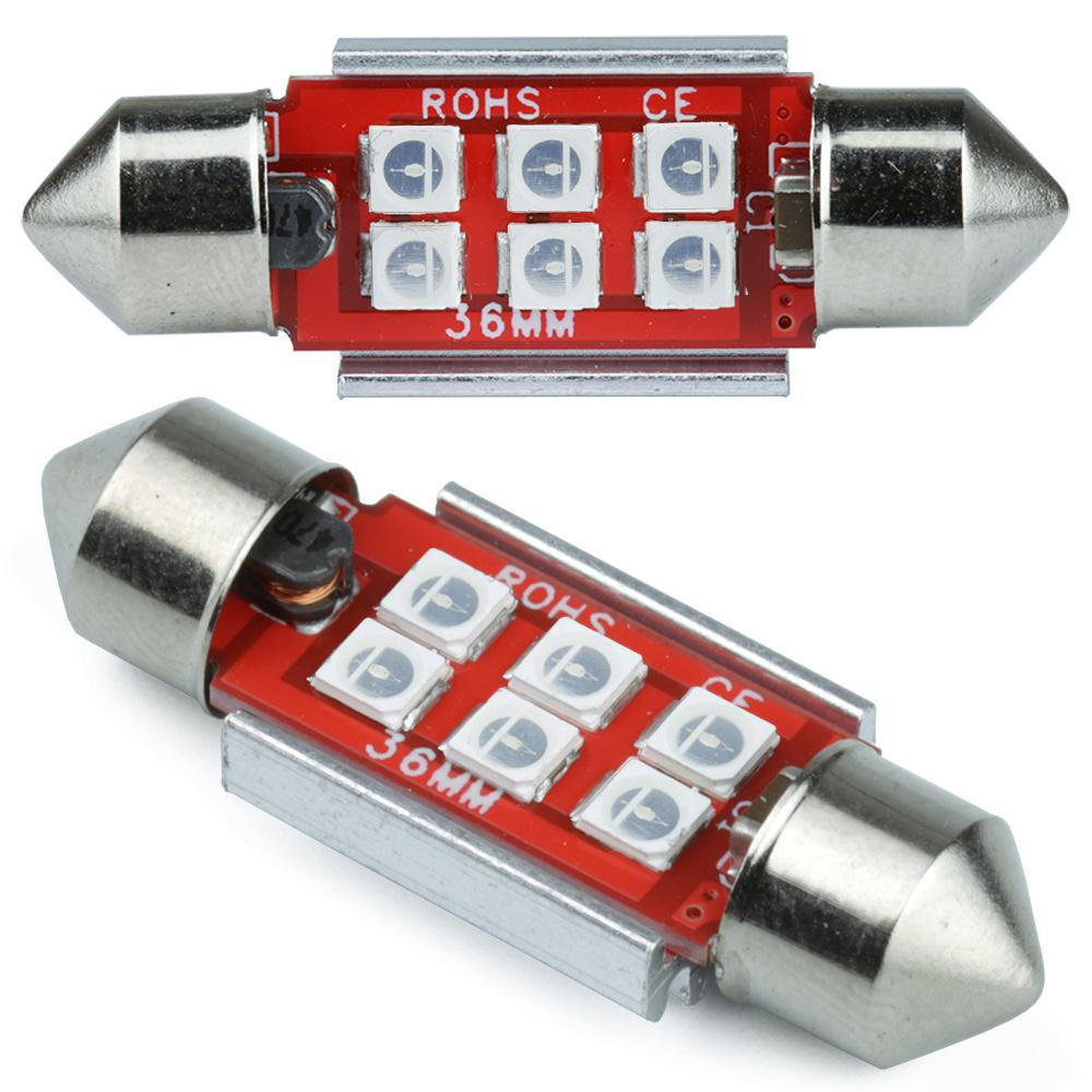 Interlook Auto LED žárovka C5W 6 SMD 3535 CAN BUS modrá 42 mm