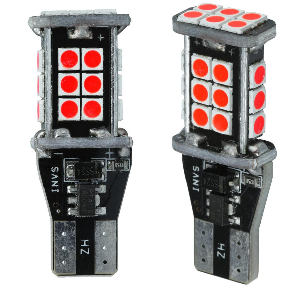 Interlook Auto LED žárovka T15 W16W 24 SMD 2835 CANBUS RED