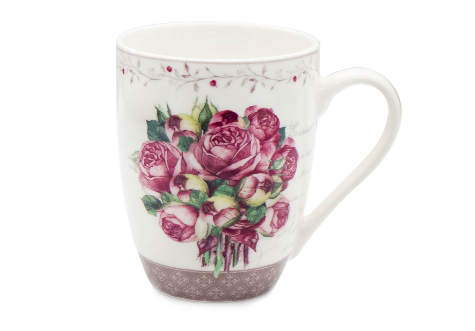 BELLA FIORE Hrnek porcelán 340ml  KVĚT RŮŽE