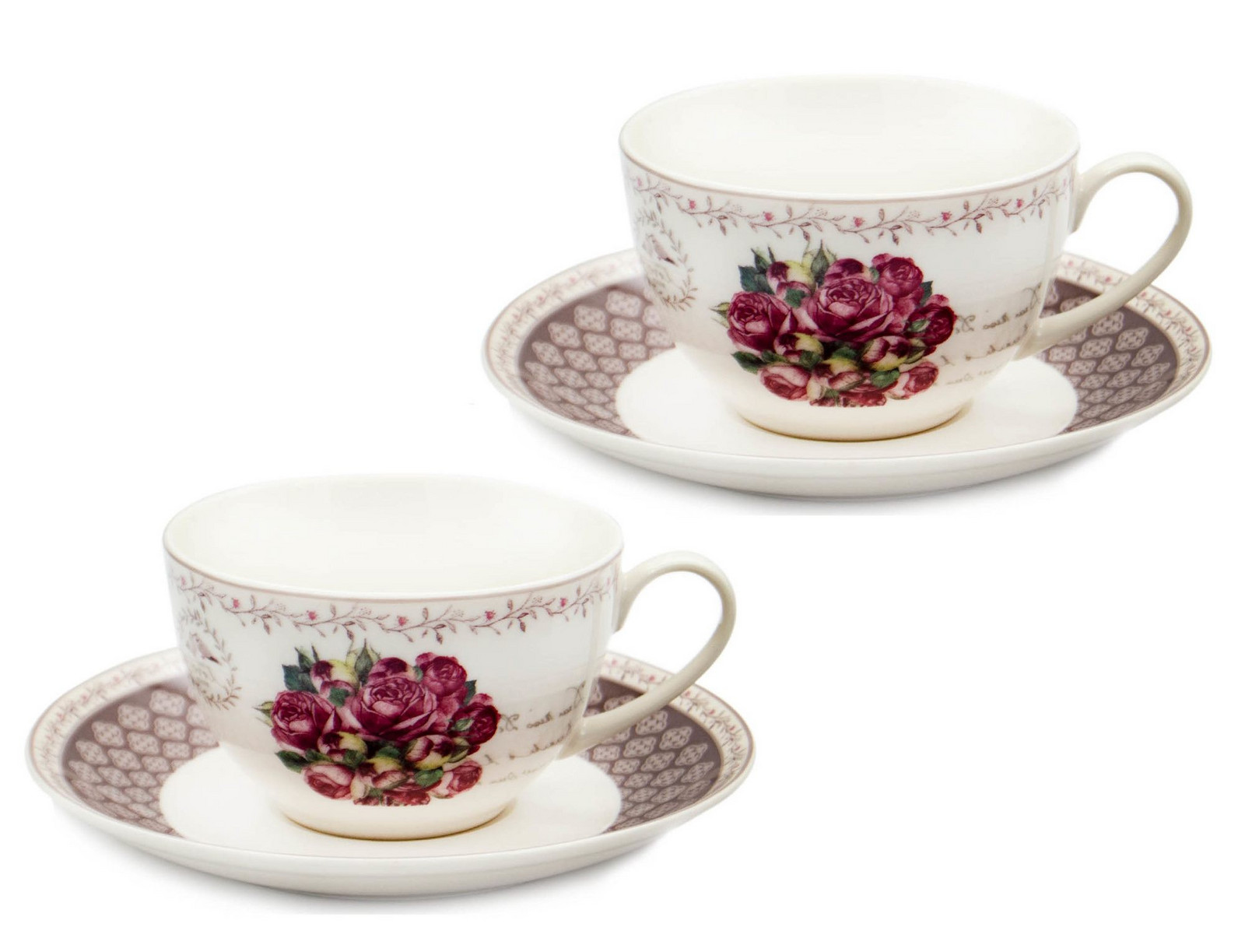 BELLA FIORE Šapo 280ml porcelán sada 2ks  KVĚT RŮŽE