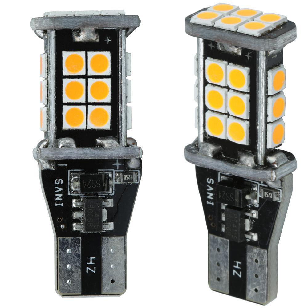 Interlook Auto LED žárovka T15 W16W 24 SMD 2835 CANBUS ORANŽOVÁ