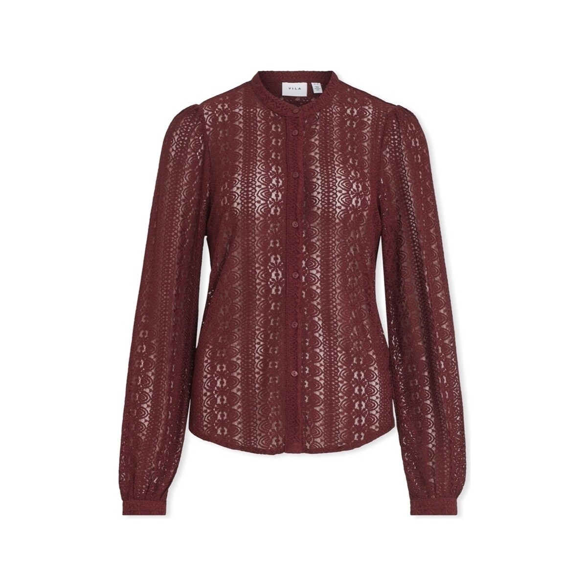 Vila  Noos Chikka Lace Shirt L/S - Cabernet  Bordó