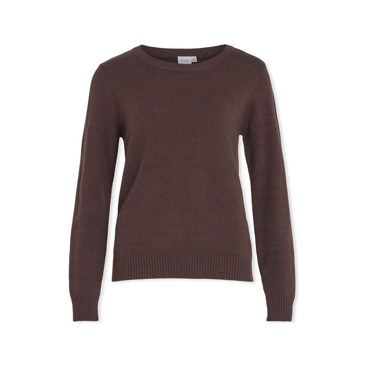 Vila  Noos Ril O-Neck L/S - Coffee Bean  Hnědá