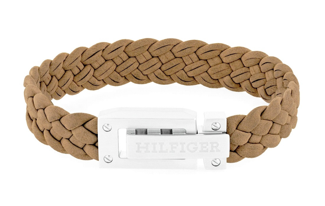 Tommy Hilfiger Světle hnědý kožený náramek pro muže 2790516