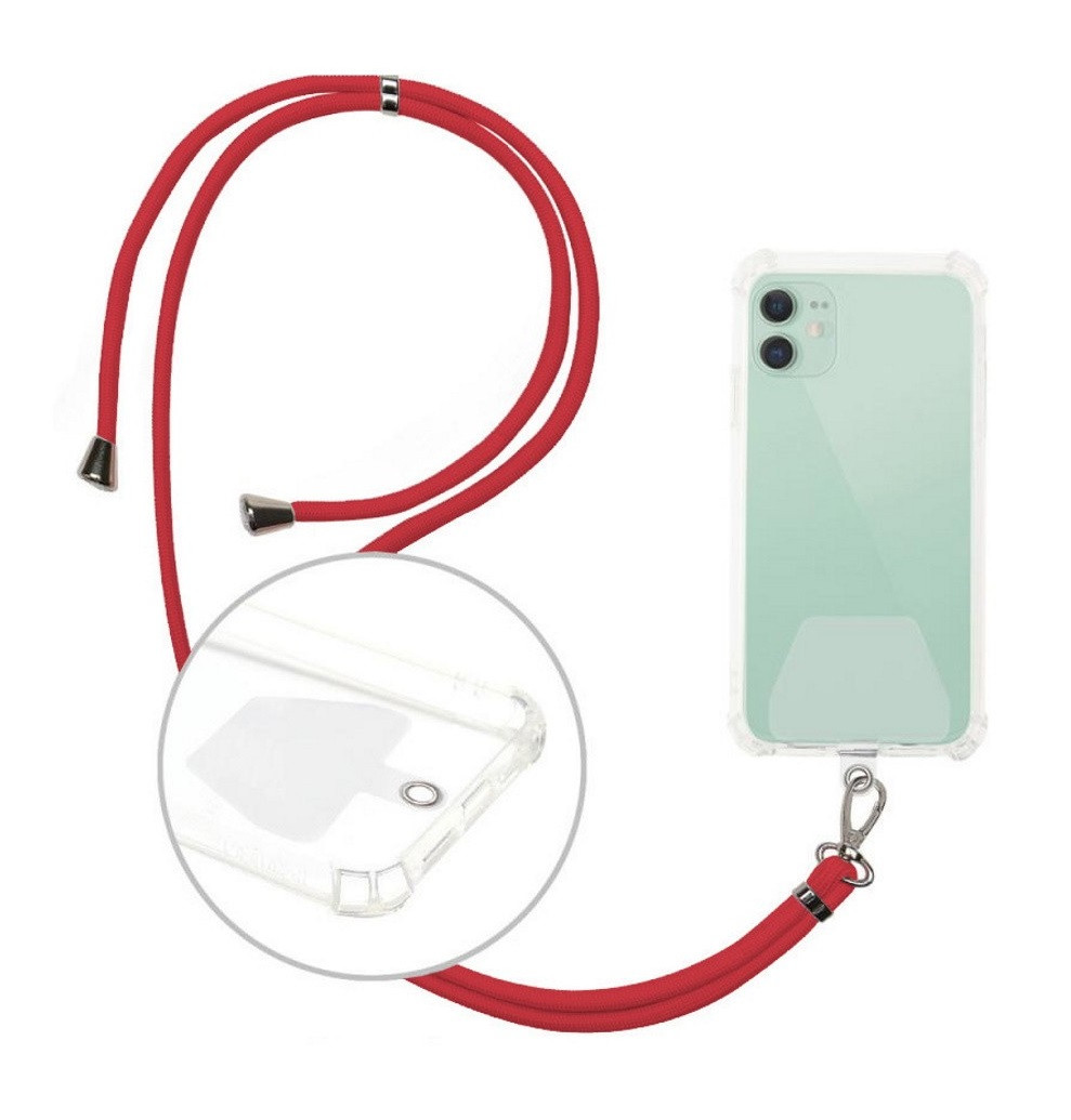 Univerzální šňůrka TopQ Elegant na mobilní telefon červená 126253