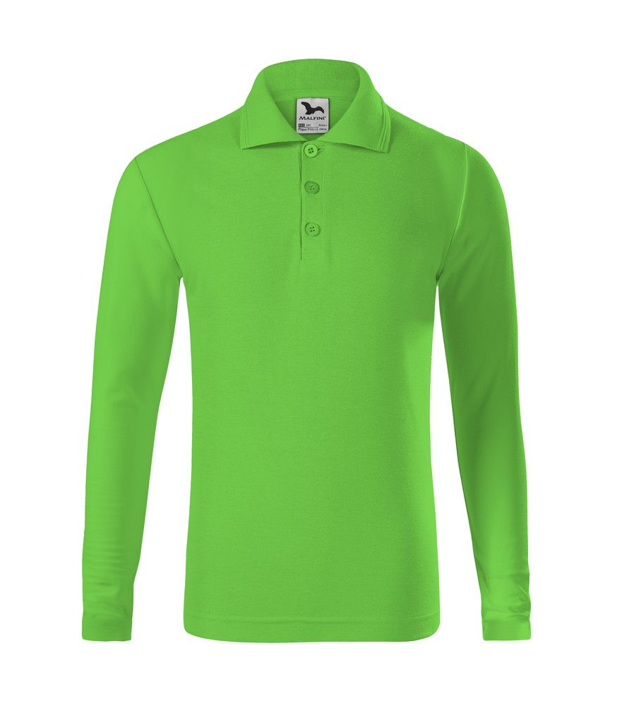 MALFINI Dětská polokošile s dlouhým rukávem Pique Polo LS - Apple green | 122 cm (6 let)