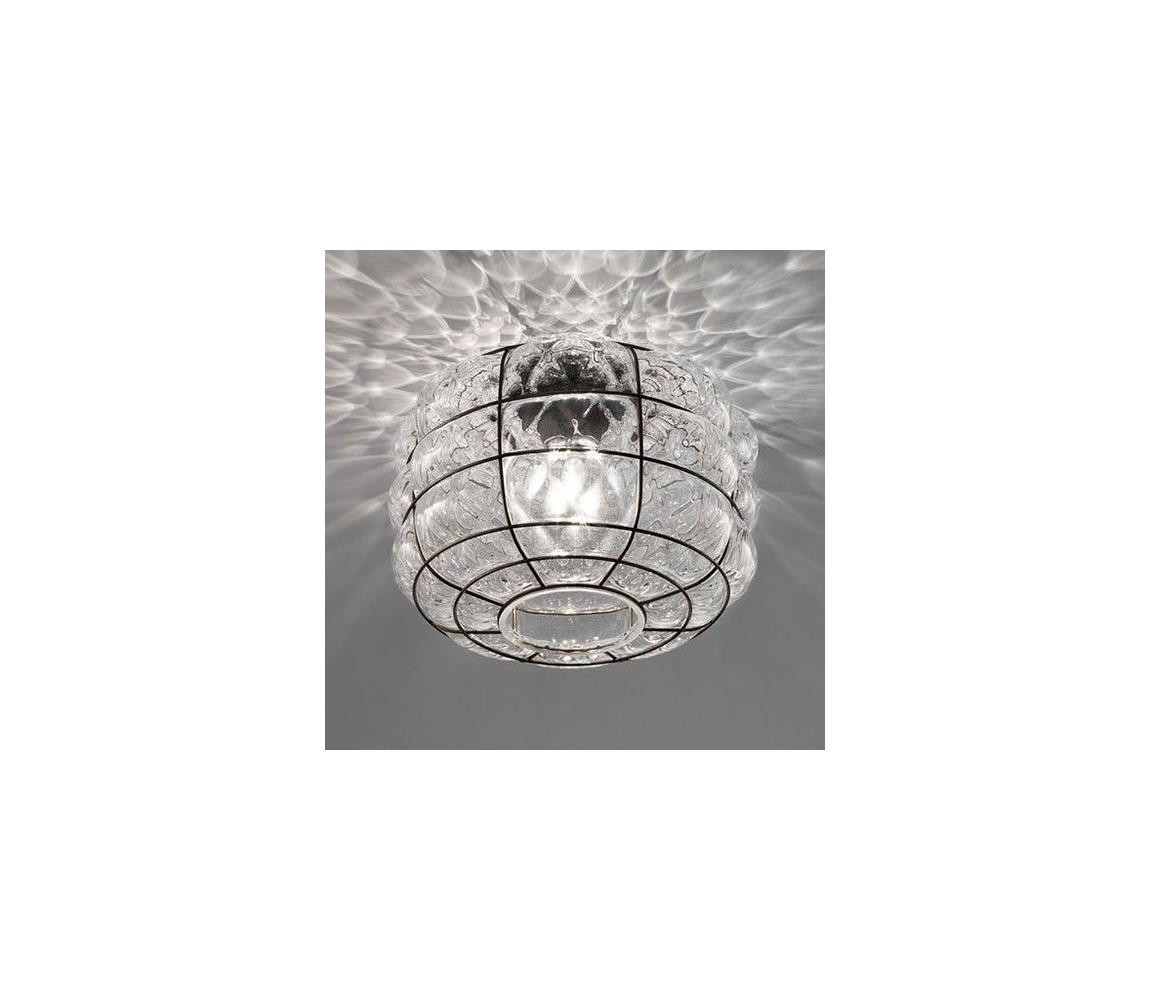 SIRU SIRU - Stropní svítidlo TERRA 1xE27/60W/230V černá/čirá benátské sklo