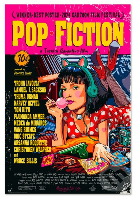 Plagát Pop Fictions: Najlepší plagát roku 2024 na filmovom festivale karikatúr