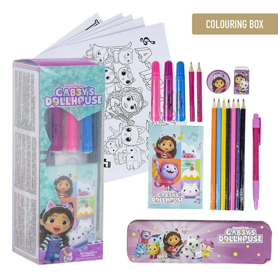 COLOURING STATIONERY SET GABBY'S DOLLHOUSE