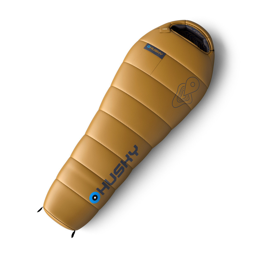 Husky Syntetický třísezónní dětský spacák Junior mustard