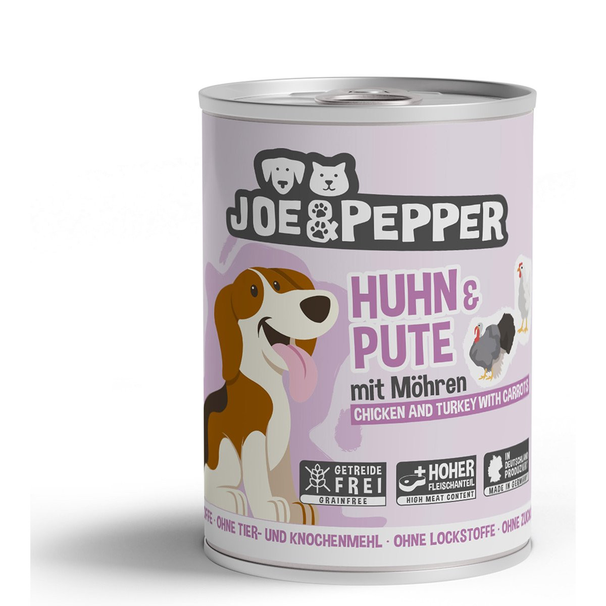 Joe & Pepper Dog kuře a krůta s mrkví 6 × 400 g