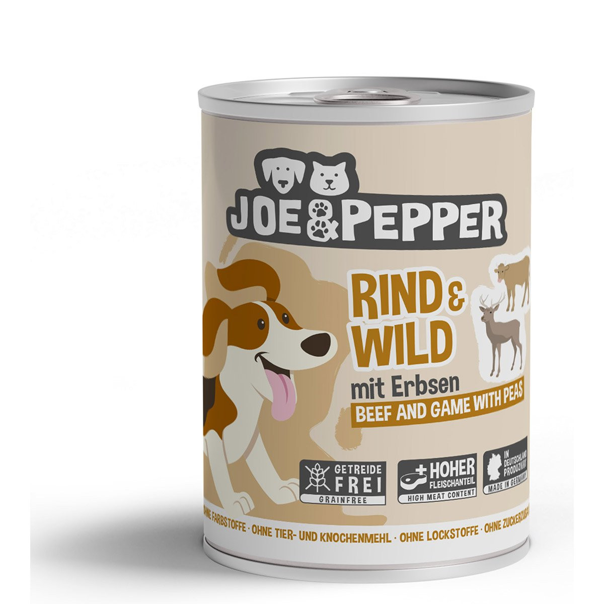 Joe & Pepper Dog hovězí maso a zvěřina s hráškem 6 × 400 g