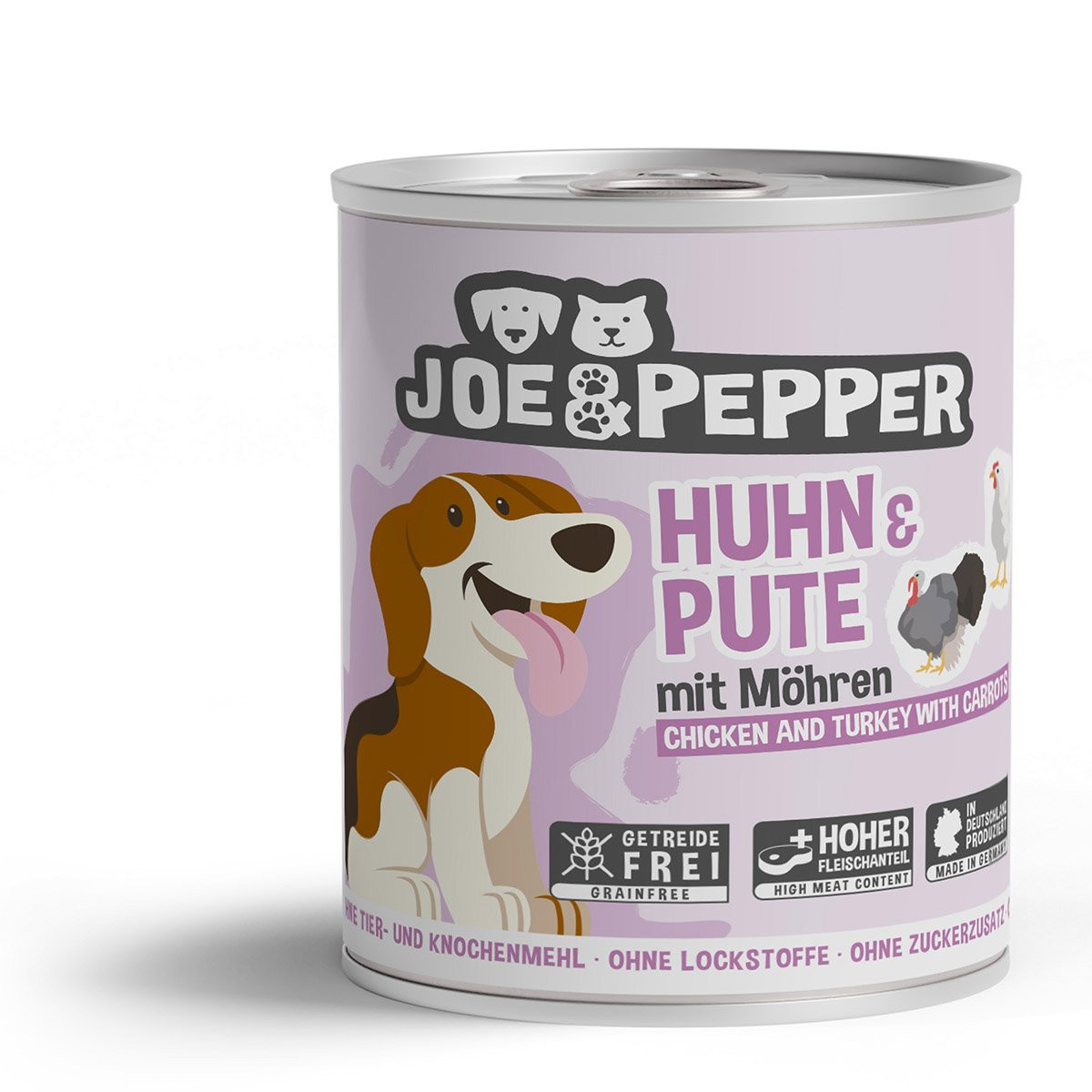 Joe & Pepper Dog kuře a krůta s mrkví 6 × 800 g