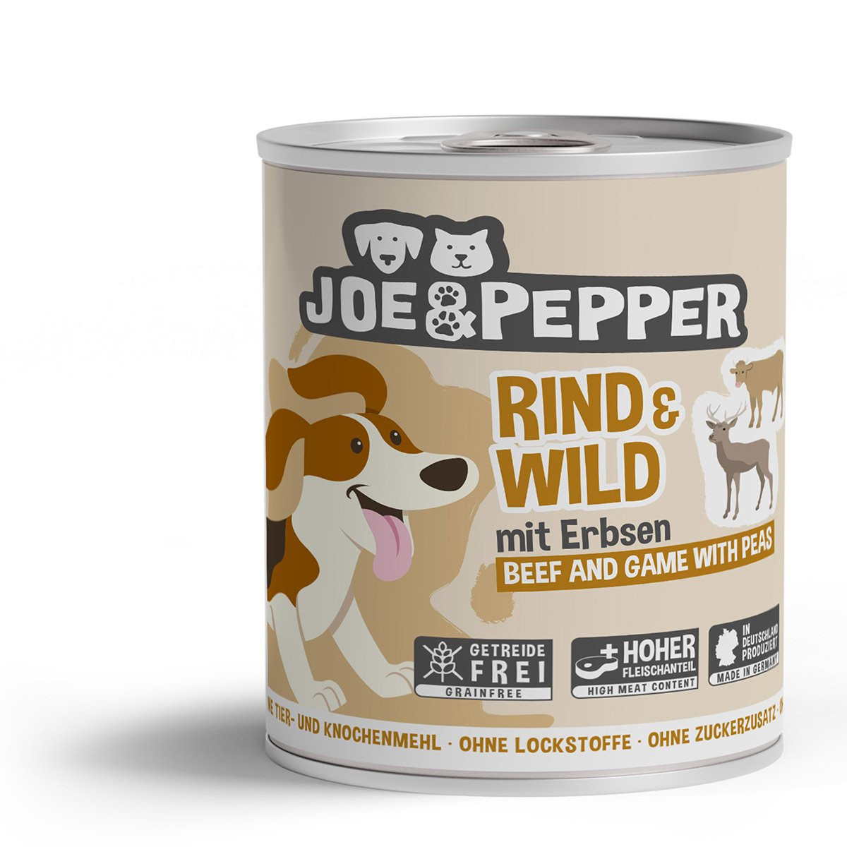 Joe & Pepper Dog hovězí maso a zvěřina s hráškem 6 × 800 g