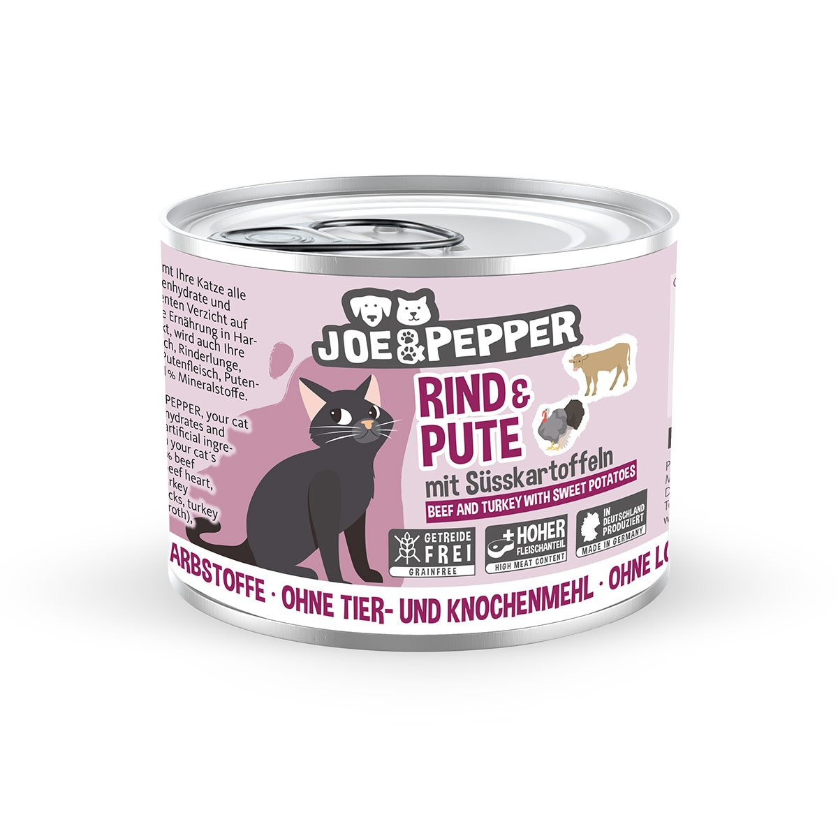 Joe & Pepper Cat hovězí a krůtí maso s batáty 6× 200 g