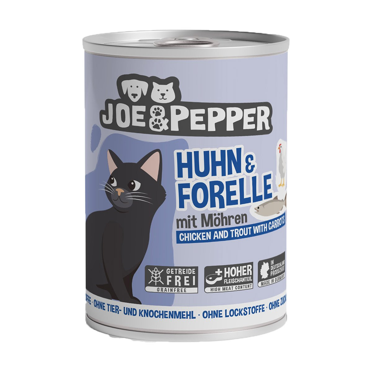 Joe & Pepper Cat kuřecí maso a pstruh s mrkví 6 × 400 g