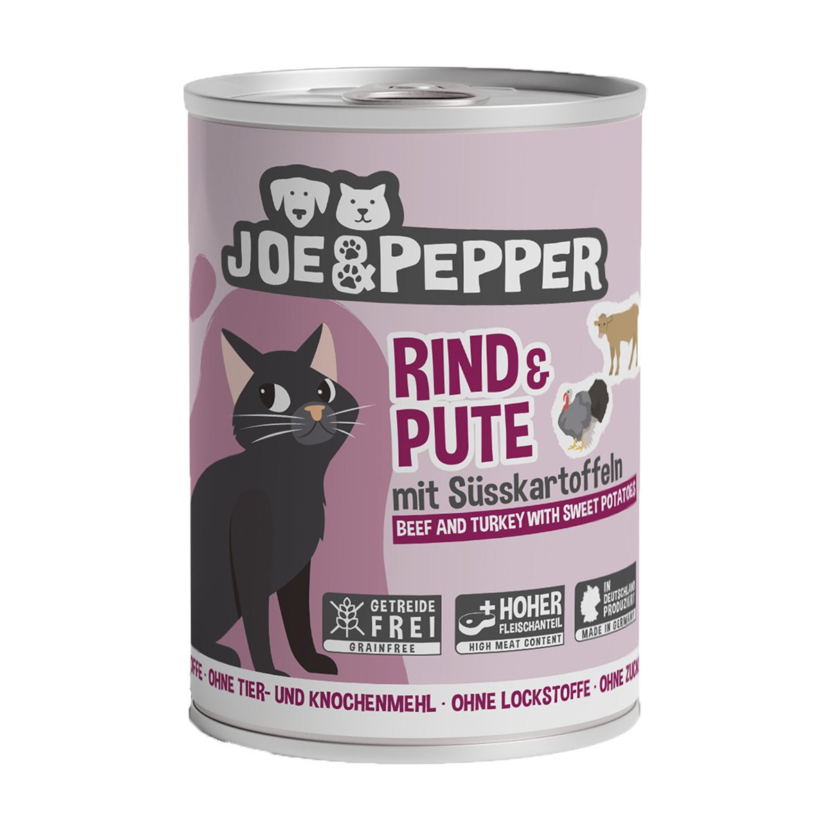 Joe & Pepper Cat hovězí a krůtí maso s batáty 6 × 400 g