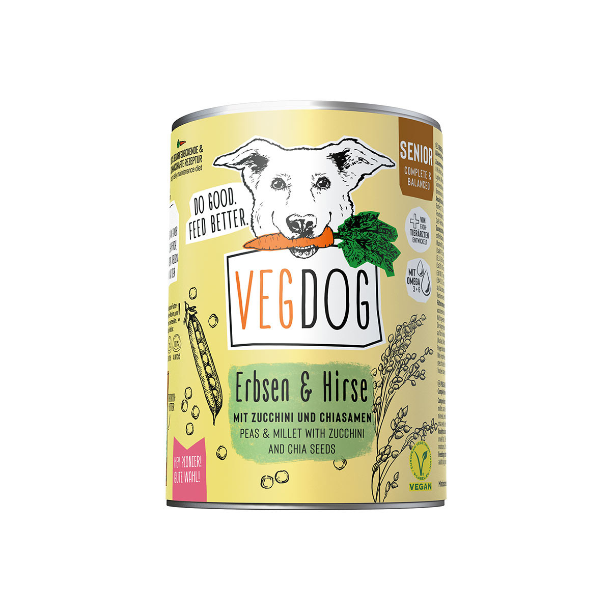 VEGDOG Senior hrášek a jáhly 6 × 400 g