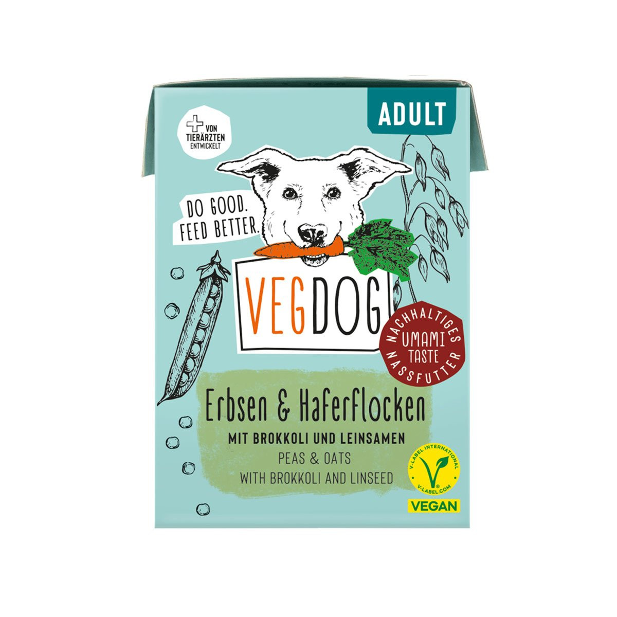 VEGDOG Adult hrášek a ovesné vločky v tetrapaku 6× 200 g