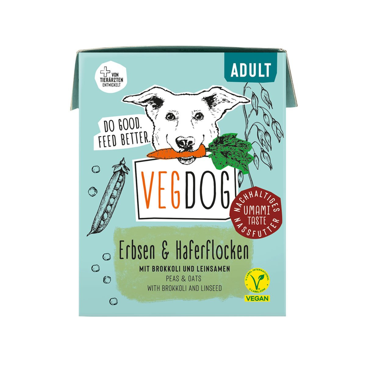 VEGDOG Adult hrášek a ovesné vločky v tetrapaku 6 × 390 g