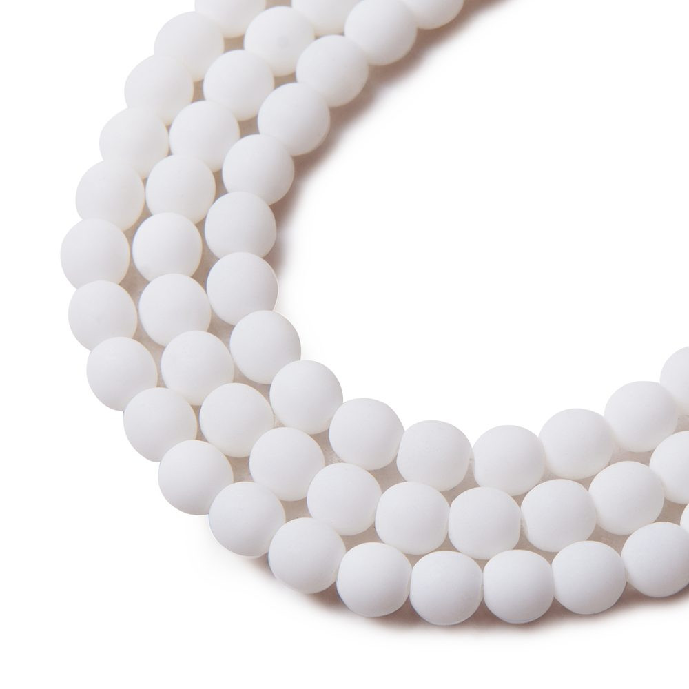 Estrela České mačkané korálky Estrela BONDELI 6 mm soft white - 30 ks