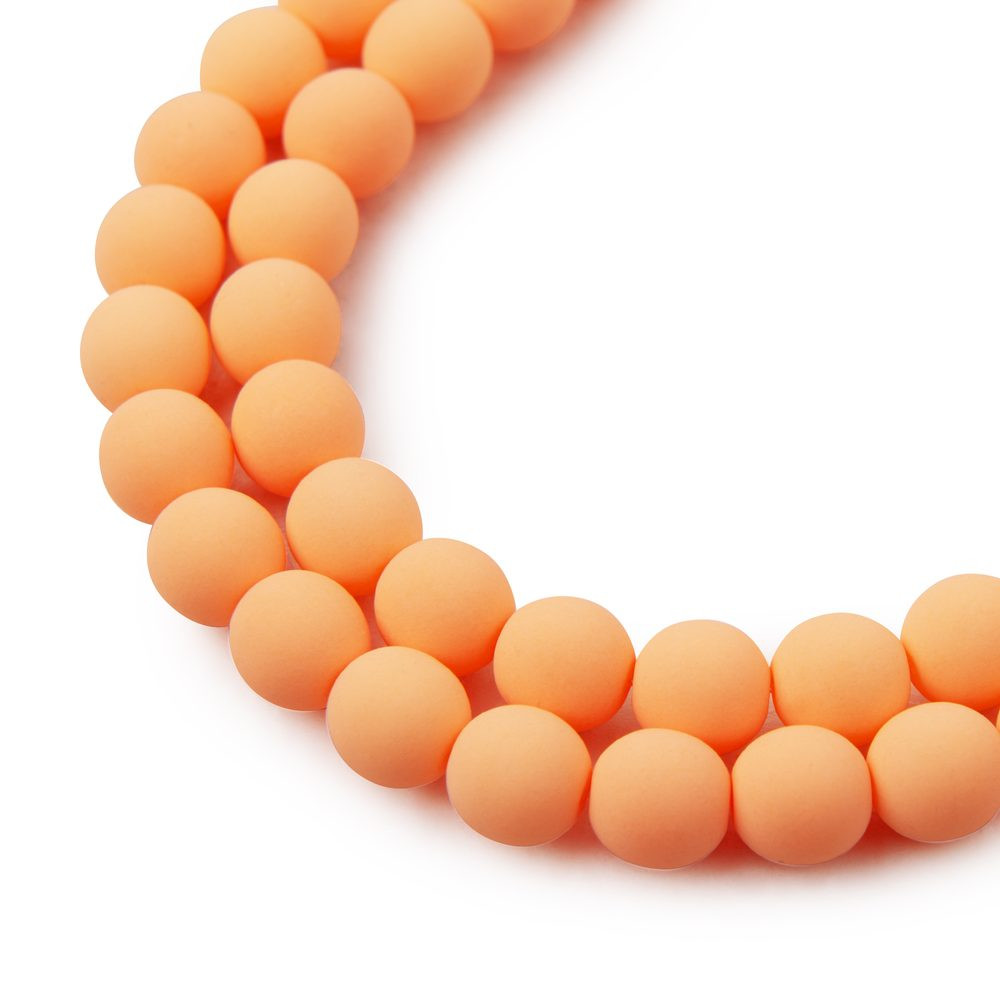 Estrela České mačkané korálky Estrela BONDELI 8 mm soft orange - 22 ks
