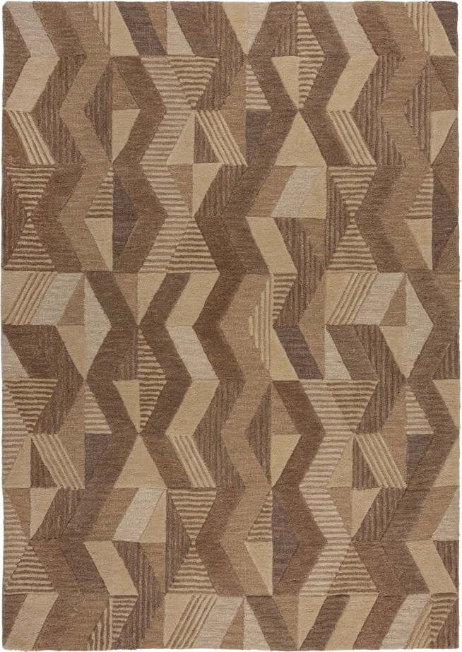 Hnědý ručně tkaný vlněný koberec 120x170 cm Moda Asher – Flair Rugs