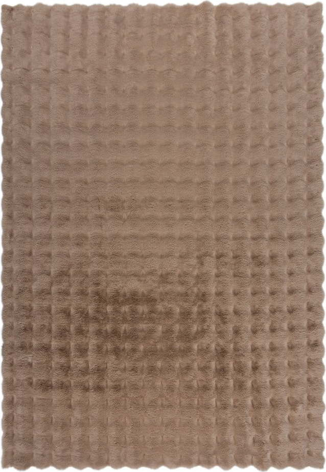 Hnědá syntetická kožešina 180x290 cm Waffle Faux Fur – Flair Rugs