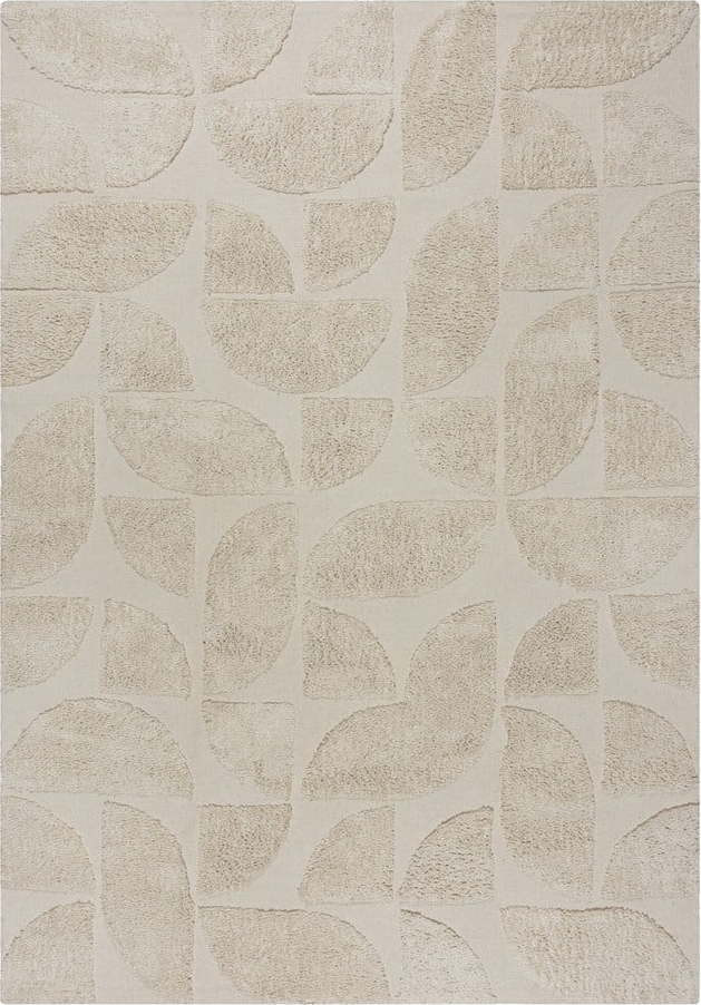 Krémový ručně tkaný bavlněný koberec 80x150 cm Ada Arch Geo – Flair Rugs