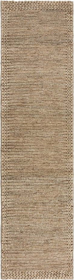 Ručně tkaný kenafový běhoun v přírodní barvě 60x230 cm Drew Border – Flair Rugs