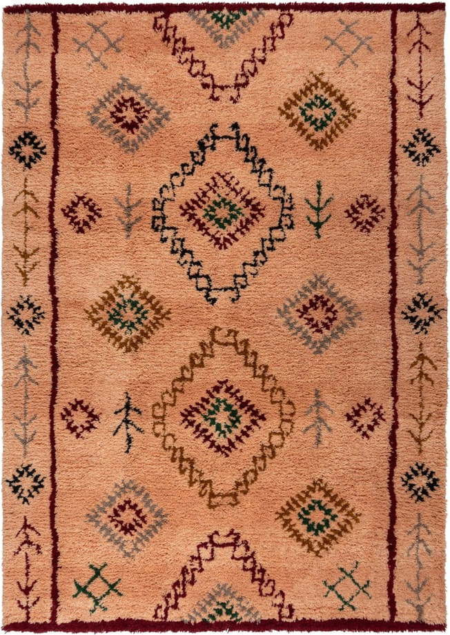 Ručně tkaný vlněný koberec v lososové barvě 160x230 cm Moroccan Sahara – Flair Rugs