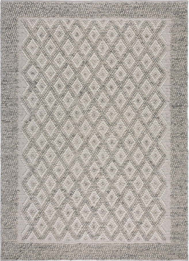 Šedý ručně tkaný koberec s příměsí vlny 80x150 cm Minerals Diamond – Flair Rugs
