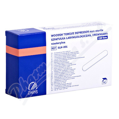 Zarys Laryngologická špachtle dřevěná nesterilní 150 mm 100 kusů