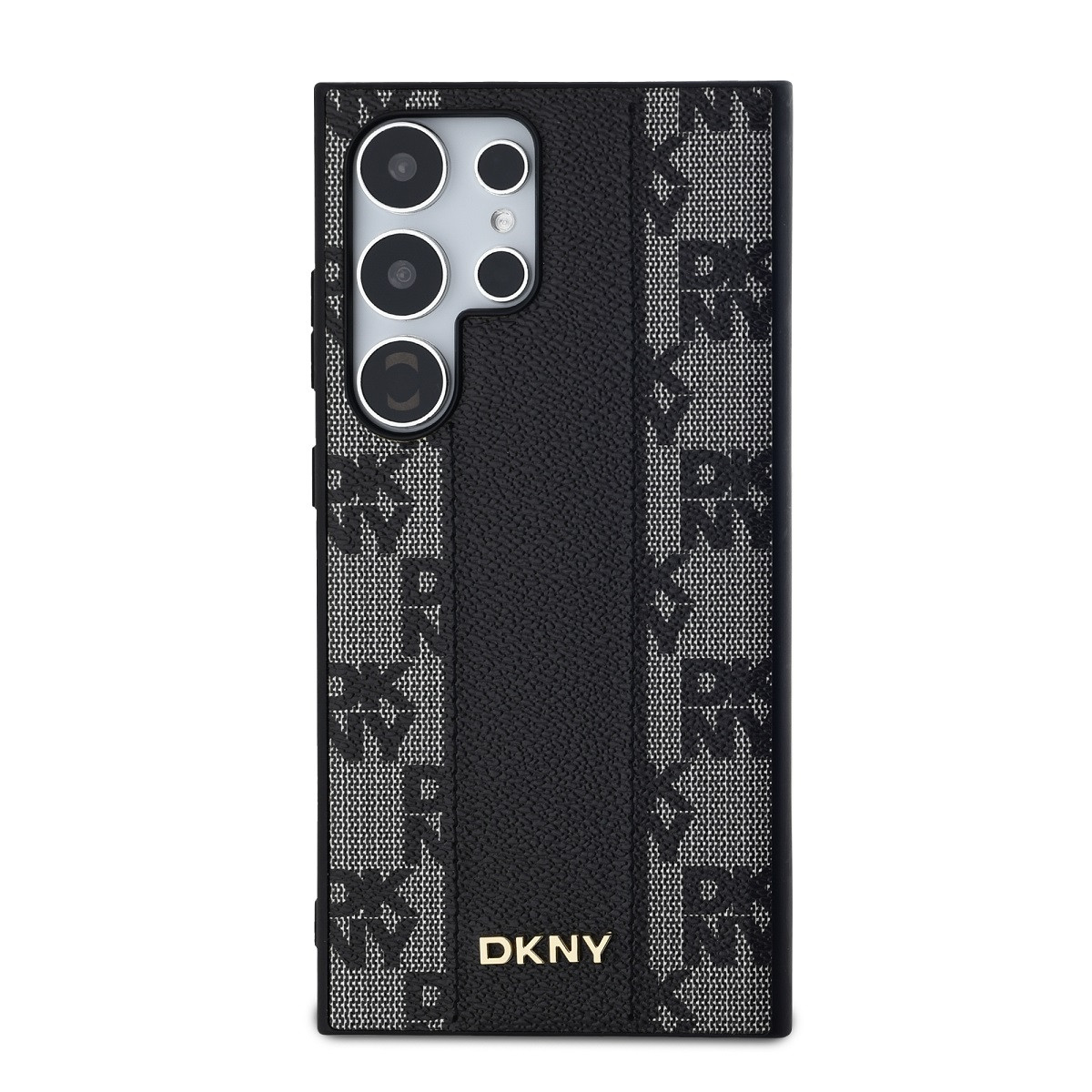 Zadní kryt DKNY PU Leather Checkered Pattern MagSafe pro Samsung Galaxy S24 Ultra, černá