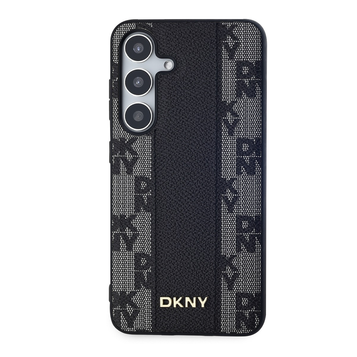 Zadní kryt DKNY PU Leather Checkered Pattern MagSafe pro Samsung Galaxy S24, černá