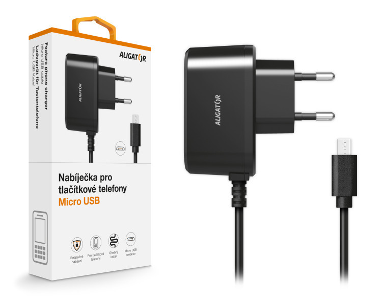 Aligator adaptér s MicroUSB konektorem černá