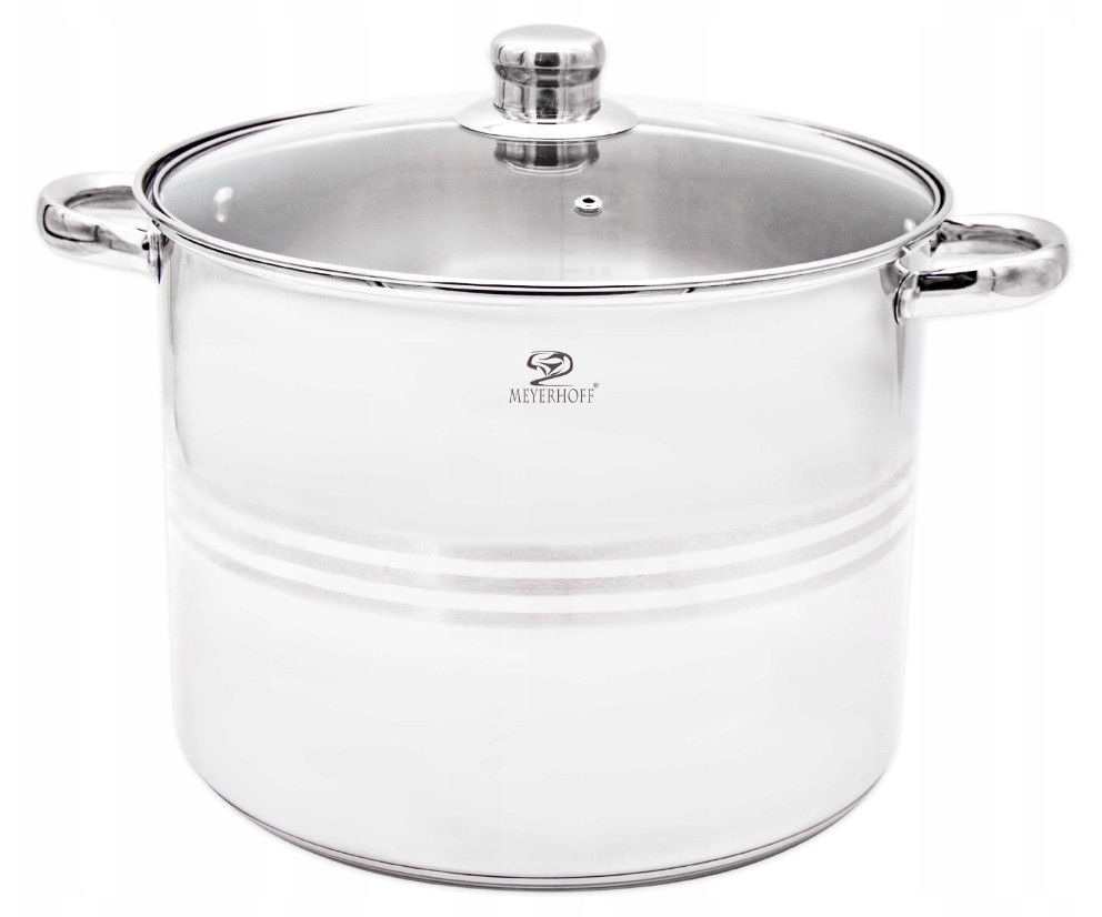MEYERHOFF Hrnec nerez ¤32x24,5cm 17L  STOCK skleněná poklice