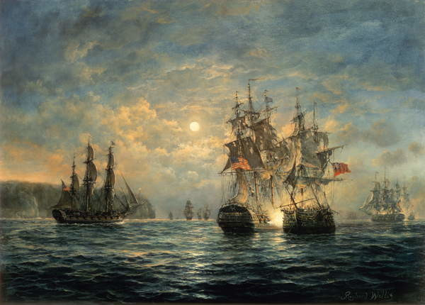 Richard Willis Obrazová reprodukce Engagement Between the Bonhomme Richard and the Serapis off Flamborough Head, Richard Willis, 40 × 30 cm