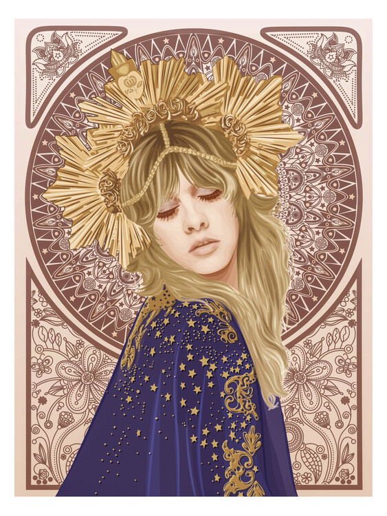 Retrodrome Ilustrace Stevie Nicks Mucha, Retrodrome, 30 × 40 cm