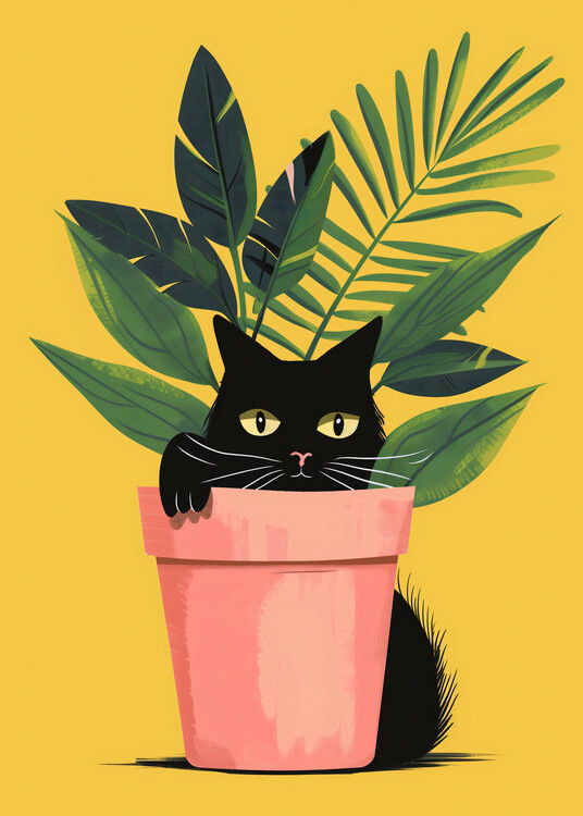 Andreas Magnusson Ilustrace Cat In the Plant, Andreas Magnusson, 30 × 40 cm