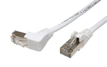 FTP kabel cat.5e  0,25m bílý, 1 lomený konektor