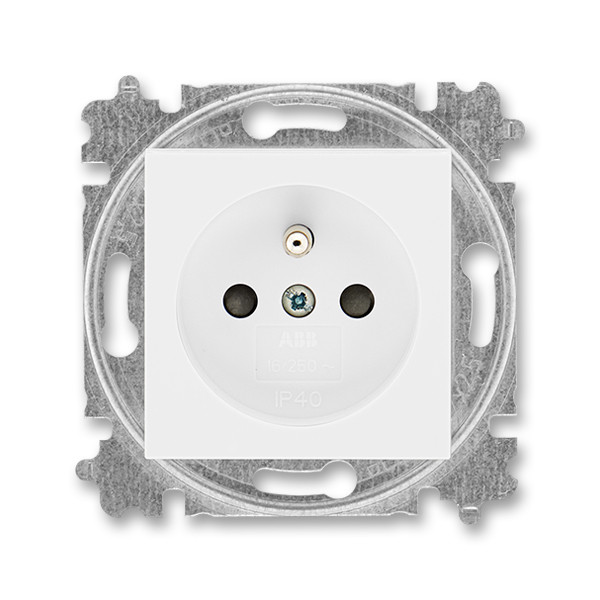 ABB 6619H-A06357 03 Zásuvka jednonásobná, s integrovanými clonkami LEVIT bílá/bílá